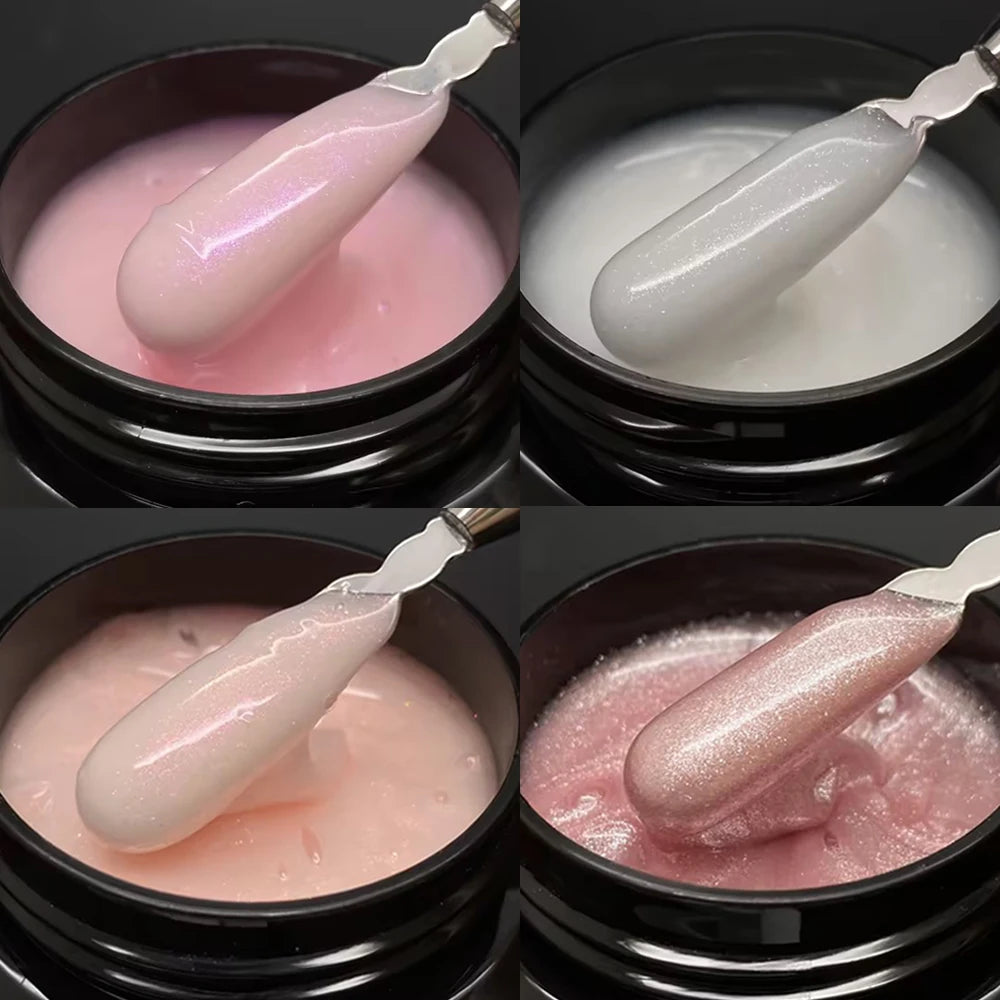 Jillnails 50g Self Leveling Medium Gel 50ml Milky Pink  White Gel Builder for Nails Extension Nail Building