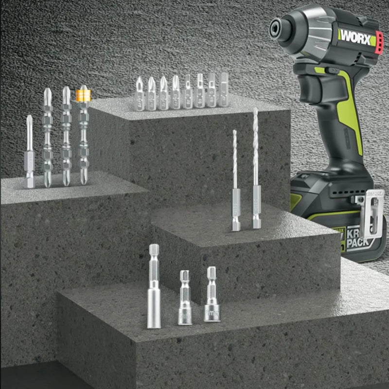 Worx WA1626 WA1626.1 WA1149 Drill Bits Set with Phillips Hexagon Torx Extend Rod Twist Sleeve Hole Bit