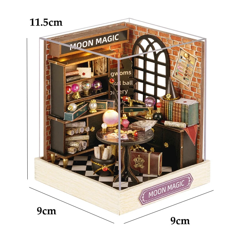 DIY Miniature Doll House 3D Puzzle Small House Assembly Building Model Kit Toys Home With Furniture Lighting Wooden Crafts Gifts