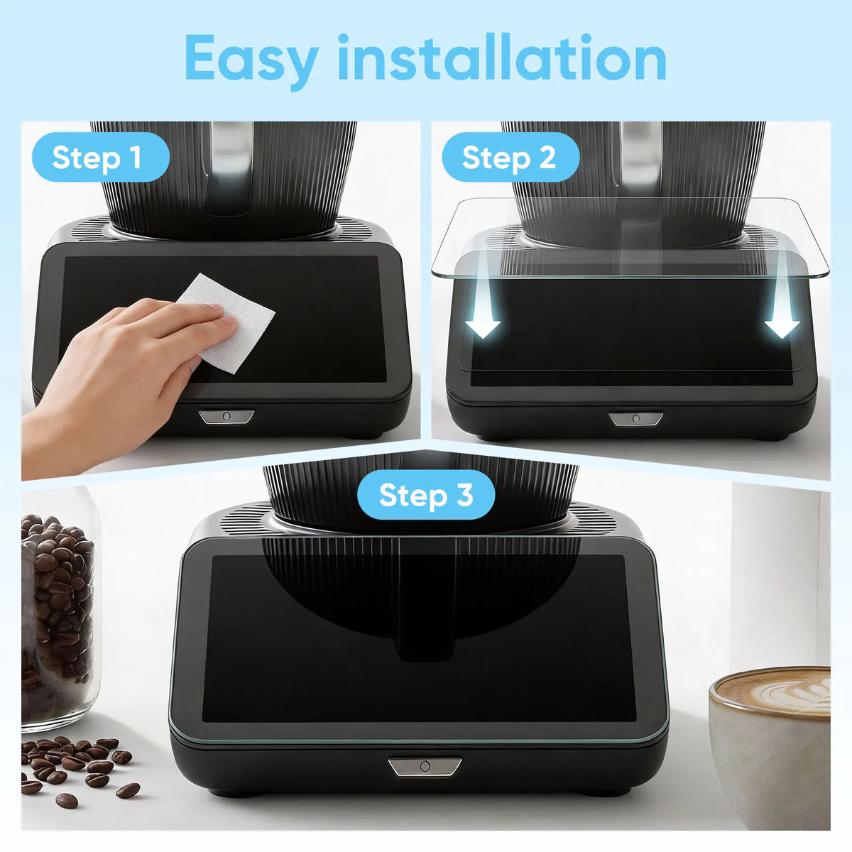 2/1pcs Tempered Glass Screen Protector Thermomix TM7 Anti-Scratch Anti-Fingerprint High-Alumina Glass HD Clear Mixer Accessories