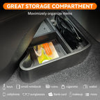 VW ID.4 Armrest Organizer Tray Lower Storage Box Center Console Insert, Black