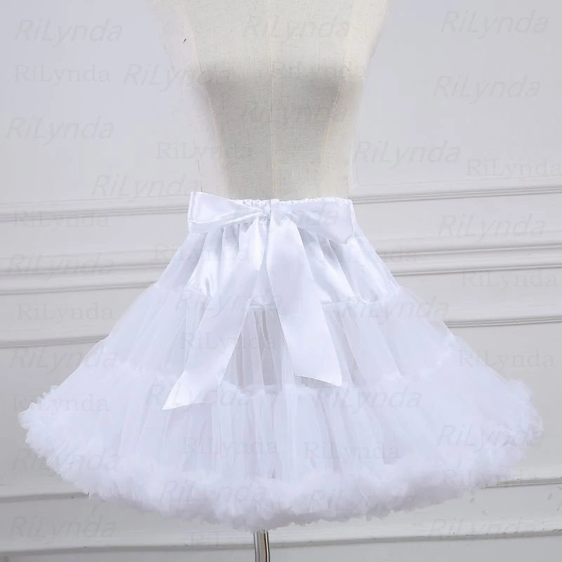 Women Flower Style Lolita Petticoats Crinoline Inner Bustle Cosplay Tutu Puffy Cancan Skirt Under Wedding Dresses