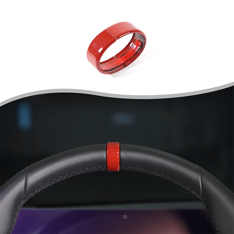 ABS Carbon Fiber/Red/Black For BMW 5 Series G60 2024 2025 Car Steering Wheel Ring Cover Interior Accessories