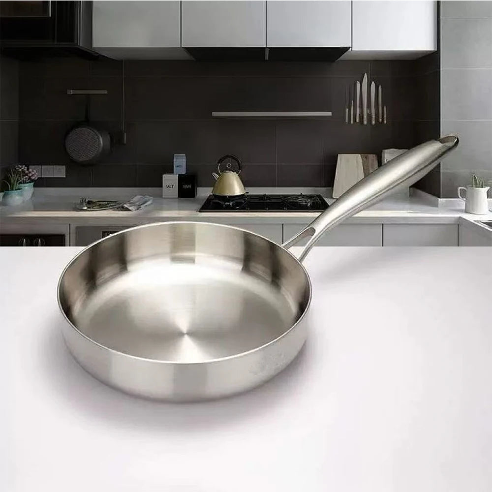 316 Stainless Steel Frying Pan Wok NonStick Pan Fried Steak Pot Uncoated Kitchen Cookware For Gas Stove and Induction Cooker Wok