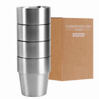 Stainless Steel Cups 10oz 6oz Camping Mugs 4pcs Reusable Premium Metal Cup Double Wall Drinking Tumbler for BBQ Home Drink Tools