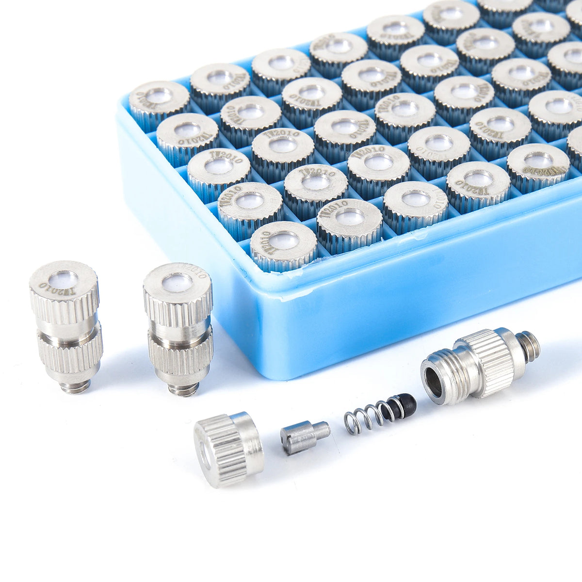 50Pcs High Pressure Mist Cooling Atomizing Sprayer 3/16" 0.1~0.5mm Anti Drip Fog Nozzle Garden Agriculture Irrigation Humidify