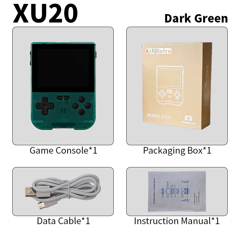 Coopreme XU20 V32 64-bit Android Game Console Multi-touch Aurora Launcher 3.2 Inch IPS Display Handheld Gaming Device