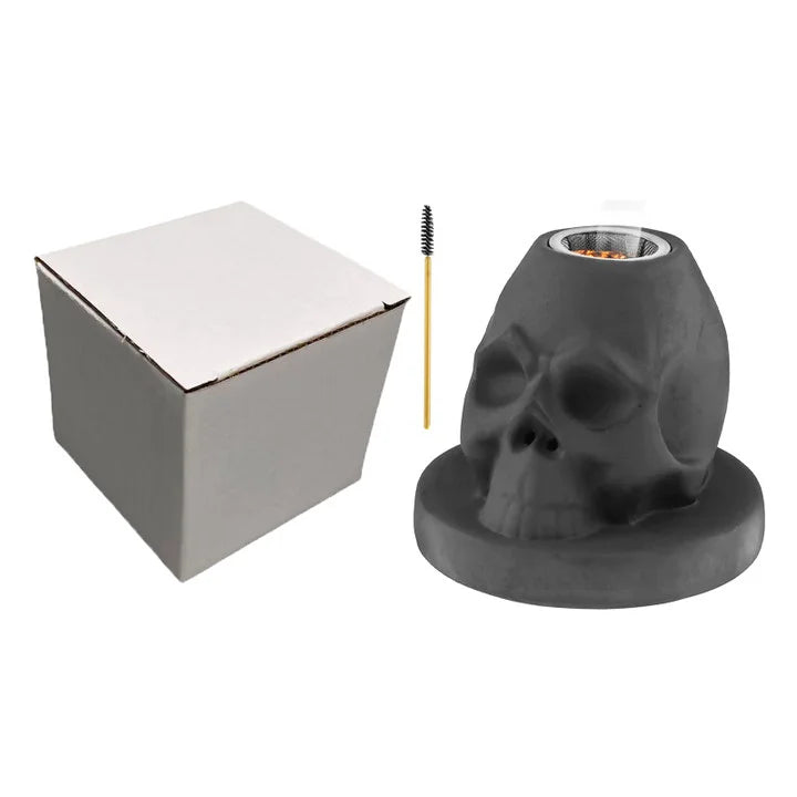Cocktail Smoker Kit with 4 Flavors - Bourbon , Ceramics Skull Infuser Old Fashioned Drink Smoker Kit Birthday Gifts for Men Dad