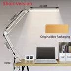 10W LED Desk Lamp with Clamp Swing Arm Eye-Caring Dimmable Desk Light 10 Brightness Levels 3 Modes USB Charging
