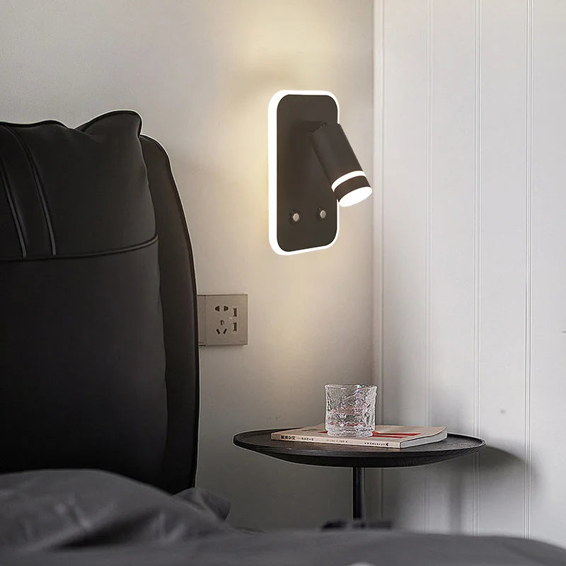 Modern Rotatable LED Wall Lamp with USB for Cozy Bedroom Reading