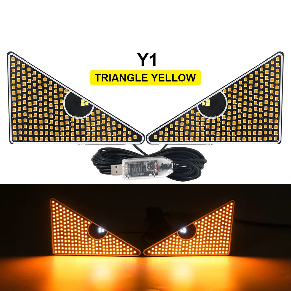 Truck Devil's Eye Light RGB Dynamic Demon Eye Decorative Light Led Display Decor Pixel Panel Windshield USB 5V Multi-Mode Lamp