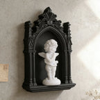 Cross-Border Gothic Dark Style Church Arch Shaped Niche With Little Angel Decoration For Dark Retro-Style Home Wall Decoration &