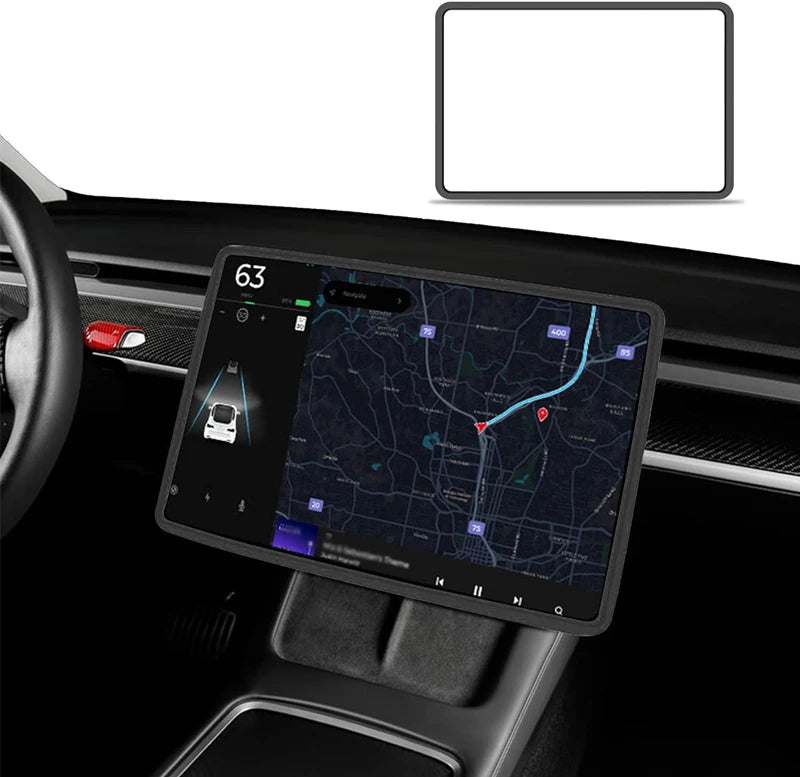 For Tesla Juniper Y Highland 3 YL Silicone Central Control Screen Frame Cover Anti-Scratch Edge Protector Car Interior Accessori