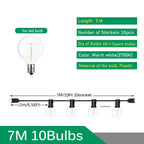 110V/220V Outdoor String Lights LED G40 Festoon Fairy Patio Garland Lamp Wedding Street Camping Garden Party Decoration Lights