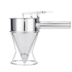 600/1200ML Oil Bucket with Holder Stainless Steel Funnel Dispenser Cupcake Pancake Batter Octopus Ball Kitchen Baking Tool