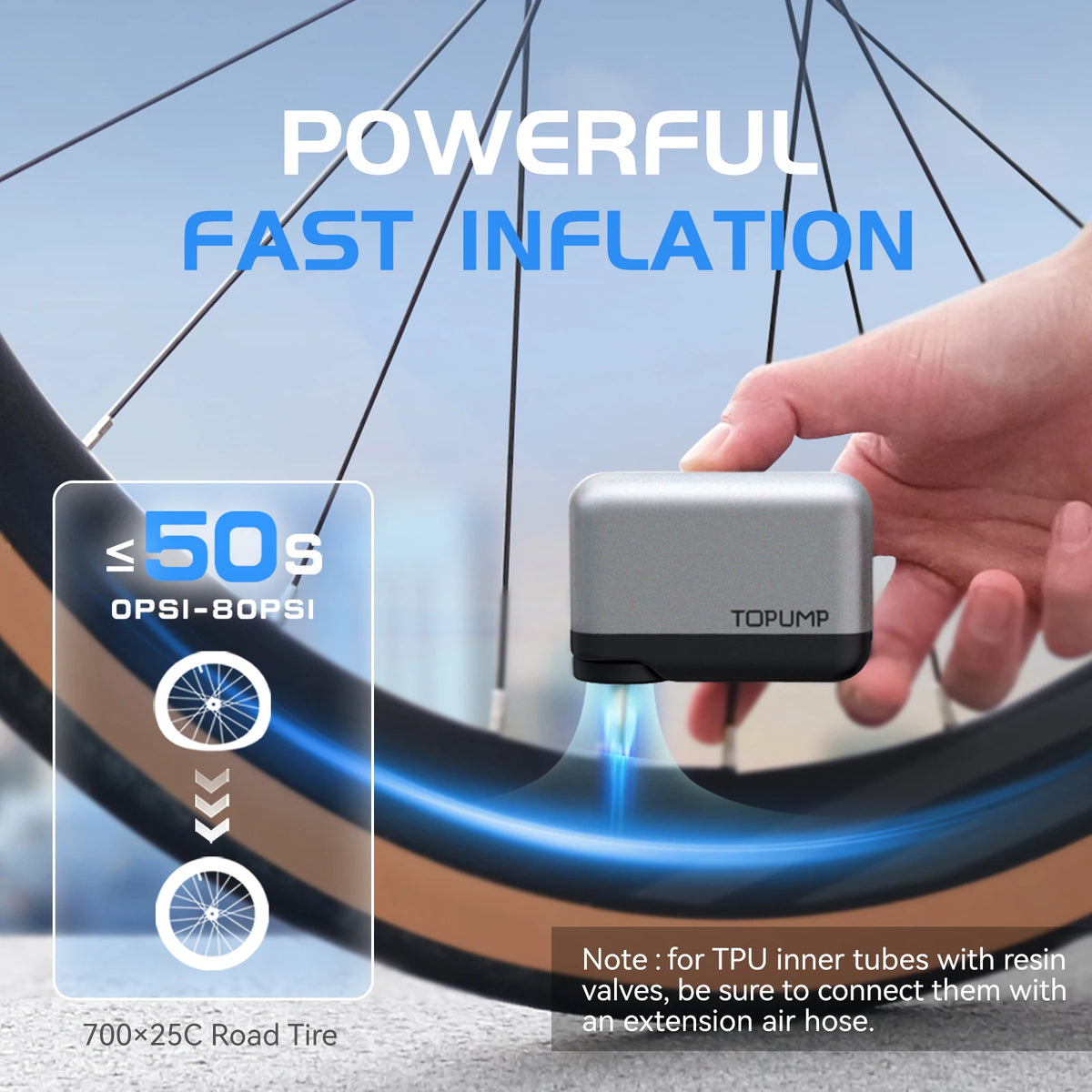 TB2 Mini Bicycle Pump Tire Inflator 120PSI Max Rechargeable Battery Cycling Bike Accessories Schrader Presta Valve Tiny Pump