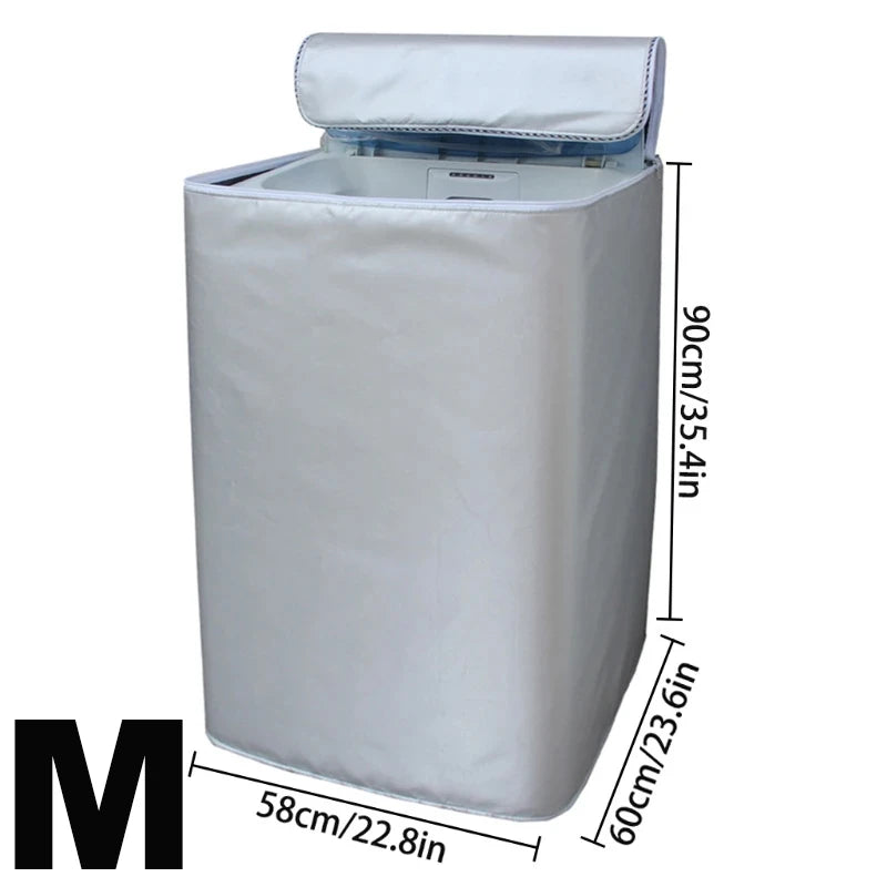 Washing Hine Sunscreen Cover Home Storage Washing Machine Case Dustproof Front Load Laundry Dryer Silver Waterproof Coating