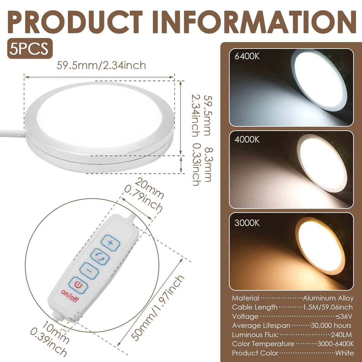 For Bambu Lab Led Lamp Kit Adjustable Light Kit Led Light Parts Hardware DIY Model white /warm/cold light Lamp shell 001