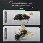 10PCS 10/20mm PVC Fly Fishing Flies Soft Rubber Fly Fishing Lures Lifelike Flies Insects Lures Barbed Hooks Fishing Accessories