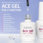 15ML Ace Gel 9-in-1 Nail Glue Gel Nail Polish Transparent Clear Function UV Gel Soak Off Nail Art Varnish Thickness Base coat