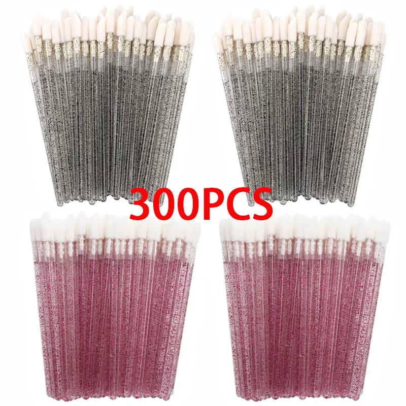 100/200pcs Lip Wands Applicators Eyelashes Brushes Lipstick Brush Mascara Applicator Gloss Wands Eyelash Extension Makeup Tool