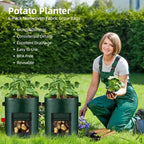 5PCs Garden Supplies Vegetable Plant Grow Bag Planting Container Bag Thicken Garden Pot  DIY Potato Grow Planter PE Cloth