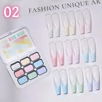 9-color solid nail polish, pink, Macaron painting glue, high saturation popular solid nail polish, used for nail art