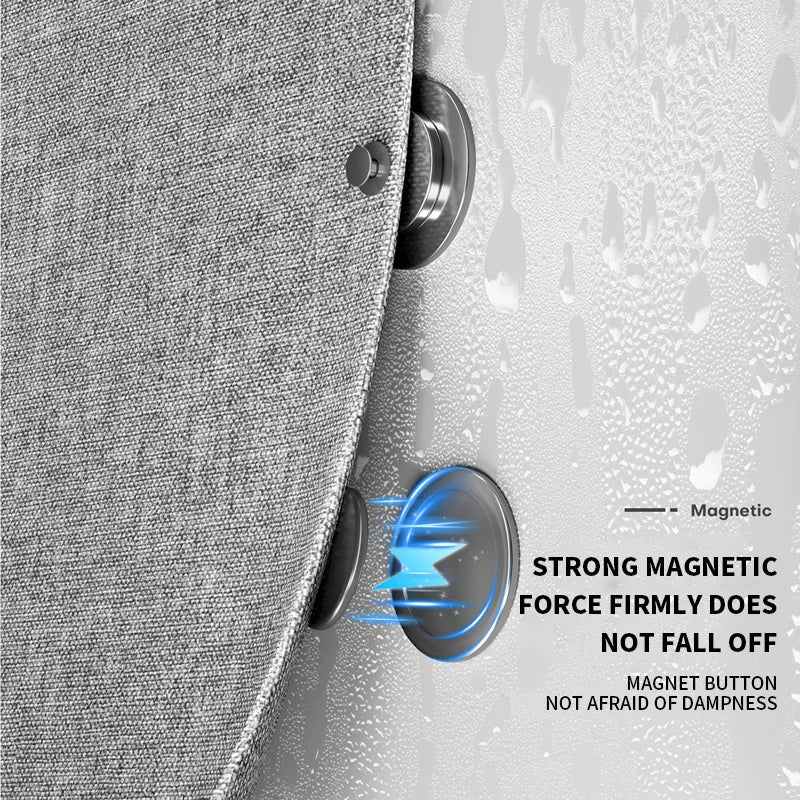 Fashionable Foldable Double-Sided Magnetic Shower Curtain Thick Fabric Home Decor Shower Partition Curtain for Bathroom Decor