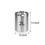 Mini Beer Keg Growler Craft Beer Barrel Carbonated Dispensing Container, 2L-5L