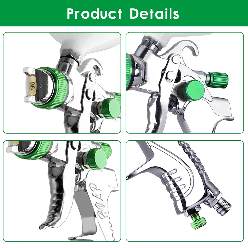 HVLP Spay Gun 1.4/1.7/2.0mm Nozzle Gravity Airbrush For Car Painting Tool 10pcs 600ml No Clean Disposable Measuring Cup
