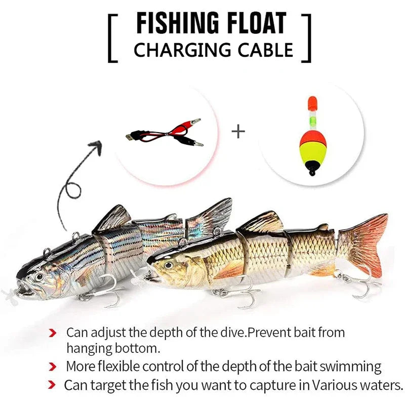 Automatic Swimbait Electric Robotic Fishing Lure 4-Segement Auto Multi Jointed Bait USB Rechargeable Wobbler Pesca Accessories
