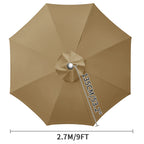 Waterproof Replacement Umbrella Cloth 2/3M Patio Parasol Cover UV-Anti Canopy Cover Replacement Parasol Cover for Balcony Garden