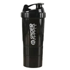 500ML Portable Protein Shaker Cup with Powder Storage Container Mixer Cup Gym Sport Water Bottles with Wire Whisk Ball