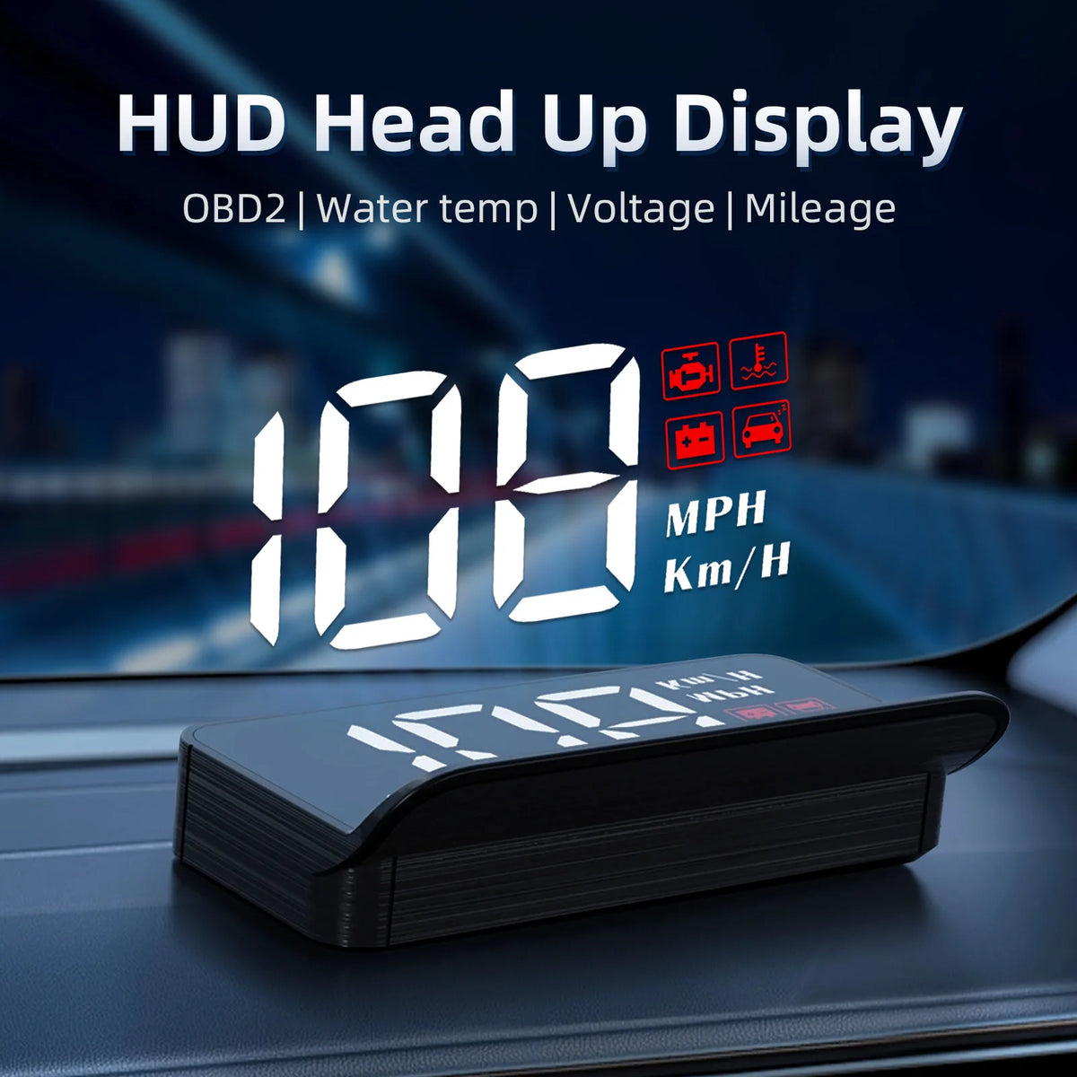 M3 Auto OBD2 GPS Head-Up Display Auto Electronics HUD Projector Digital Speedometer Obd2 Display  Windshield Big Font projection