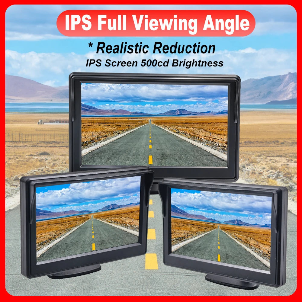 Car 5 inch Monitor AHD IPS CVBS LCD TFT 1080P Brake Light reverse camera for Ducato Ram ProMaster Peugeot Boxer Citroën Jumper