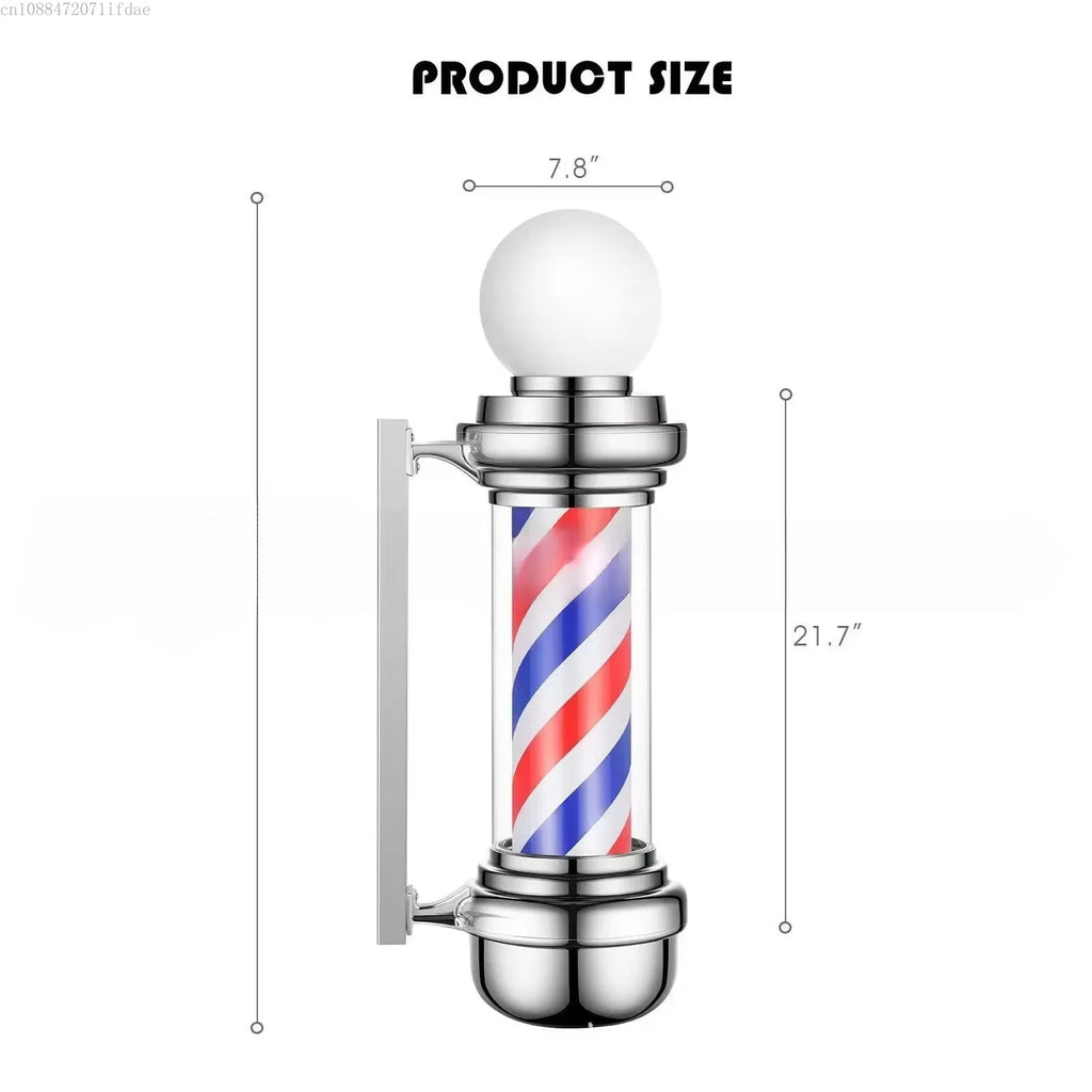 Hairdressing Entrance Lamp Barber Shop Cylindrical Rotating Sign Light Outdoor Shop Name Exclusive Prop Lighting Tool