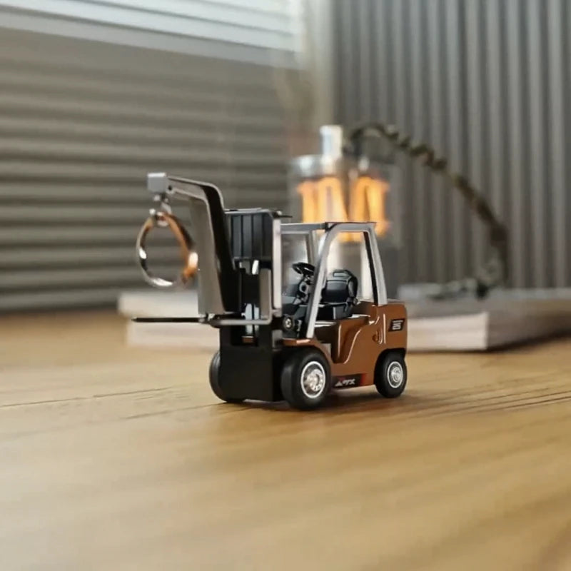 1/64 Remote-controlled alloy forklift Engineering vehicle Tabletop toys Model Collection Gift For Boys