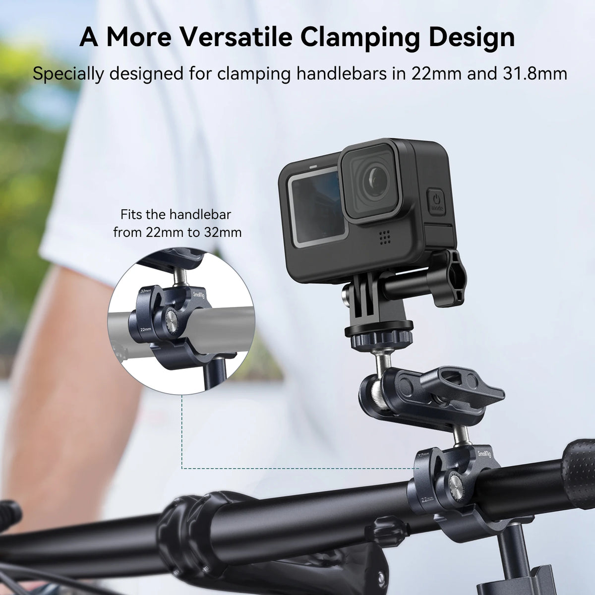 SmallRig Bike Motorcycle Handlebar Mount for Gopro, Pole and Roll Bar Mount for Gopro for Insta360 for DJI Action Cameras -4191