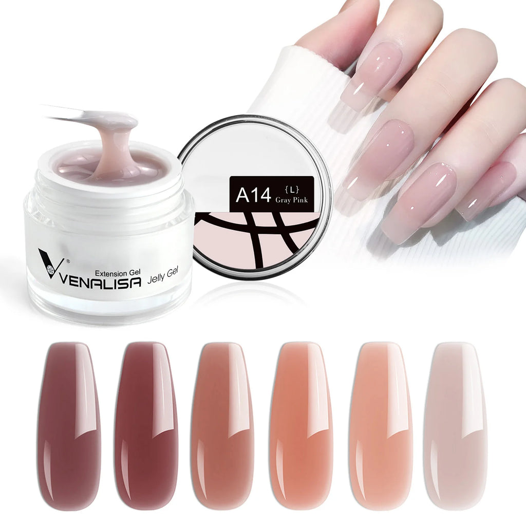 VENALISA Jelly Builder Gel 50ml Pink Nude Soak Off UV LED Hard Gel Nail Extension