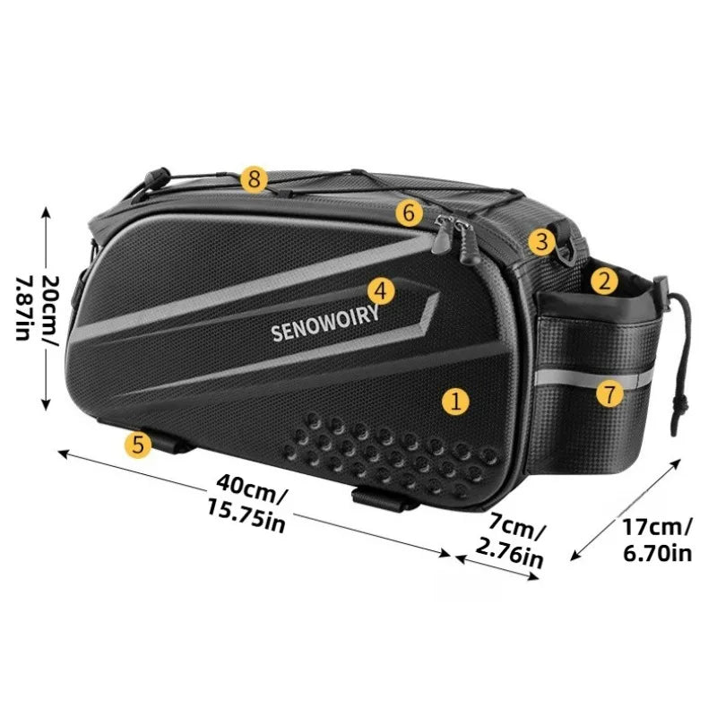 MTB Camel Bag Foldable Rear Seat Storage E-Bike Compatible Waterproof Cycling Equipment Quick Release Design Cycling Accessories
