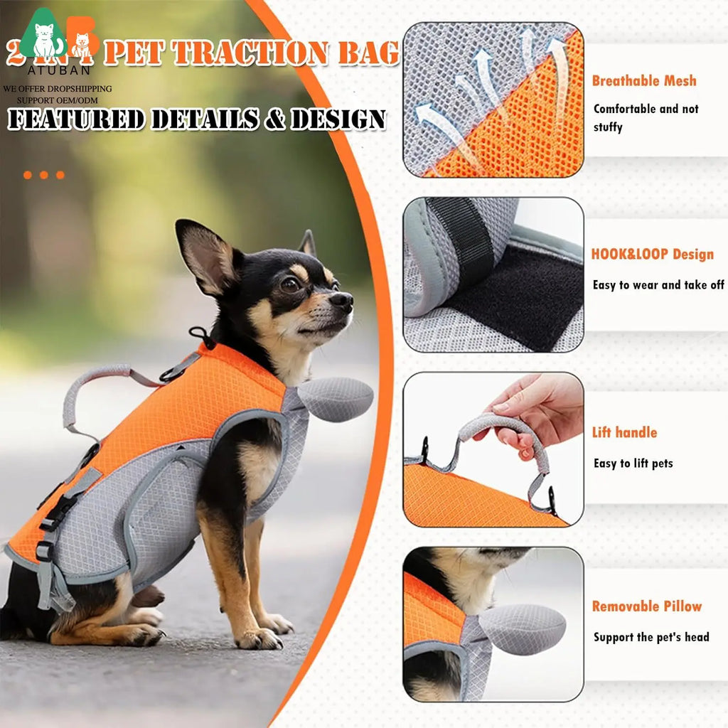 ATUBAN 2 in 1 Cat Shoulder Carrier, Outdoor Small Dog Harness and Leash, Cats Sling Carrier Bag, Breathable Pet Travel Carriers