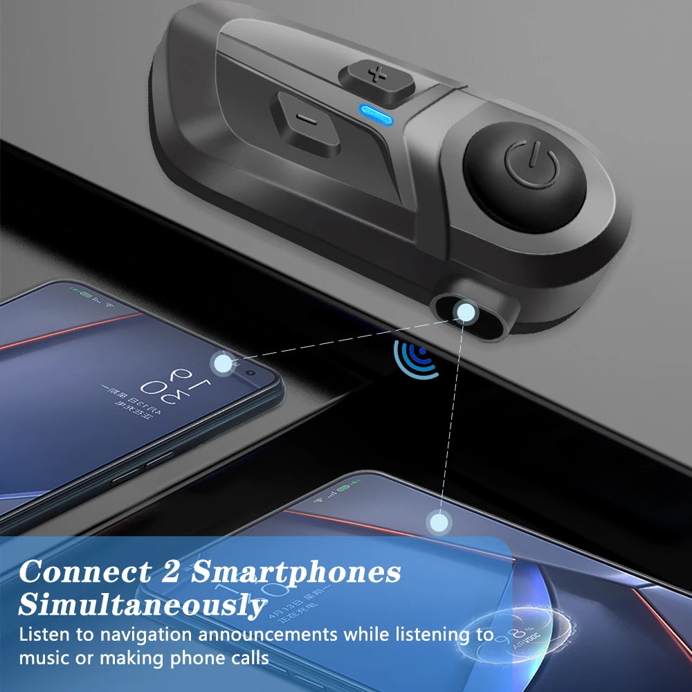 Bluetooth 5.3 Wireless Motorcycle Helmet Headset Hands-free Call Phone Motorcycle Waterproof Earphone Music Player Moto Helmet