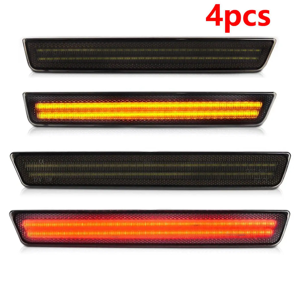 Car Front Amber Rear Red Bumper LED Side Marker Light Lamps For Dodge Challenger 2015 2016 2017 2018 2019 2020 2021 2022 2023