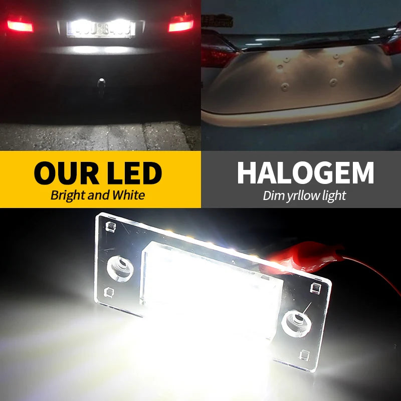 2pcs LED License Plate Lights White CANbus Error Free for Audi A3 8L/S3 2000-2003, A4 B5 1999-2001