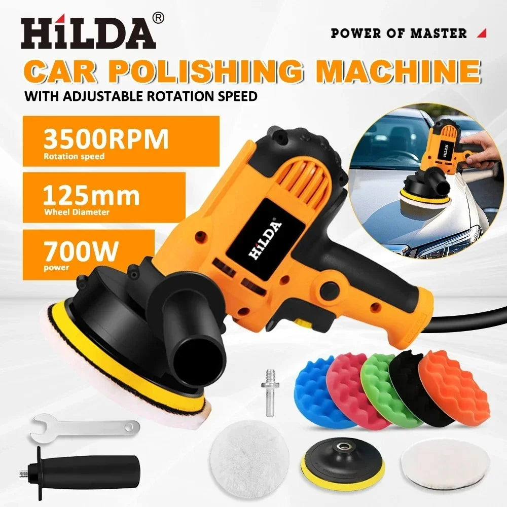 HILDA Electric Car Polisher Car Beauty Waxing Machine  Adjustable Speed Sanding Waxing Tools Automotive Polishing Scratch Repair