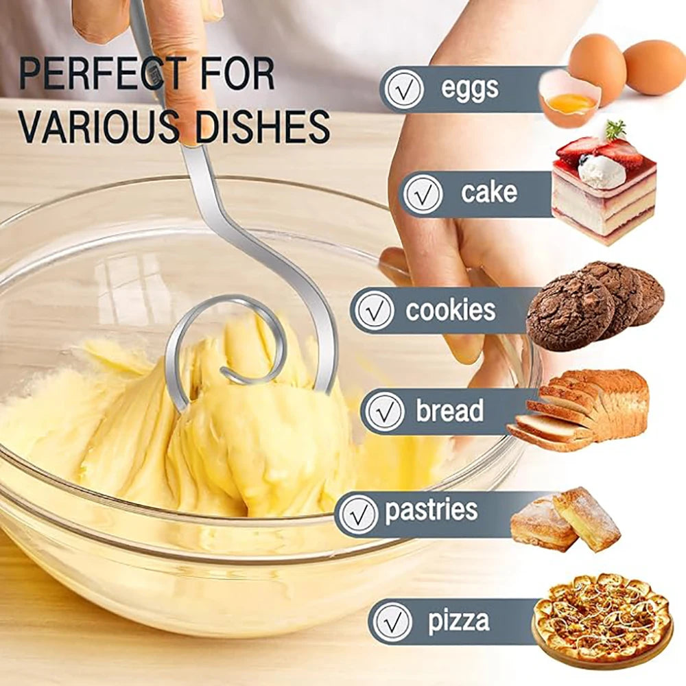 Stainless Steel Danish Dough Whisk Dough Mixer Sourdough Whisk Bread Whisking Tool Egg Whisk Dutch Whisk Baking Accessories