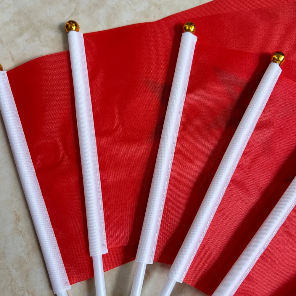 14 * 21cm Moroccan hand-held plastic stick flag outdoor celebration event Moroccan small-sized flag