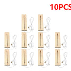 10pcs LED Wood Light Display Crystal Wooden Lighted Base Stand Acrylic Light Plate Base USB Wooden Base for Resin Art Lights