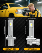 BMTxms 2PCS H27 H27W 880 881 LED Fog Lights For Hyundai Ssangyong KIA Daewoo H27W/1 H27W/2 H27W1 H27W2 Led Car DRL Lamp Bulb