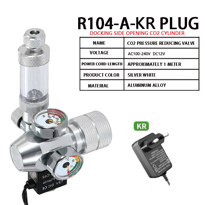 Aquarium CO2 regulator Dual meter solenoid valve Bubble meter  CO2 steel cylinder Reaction system CO2 pressure reducing valve
